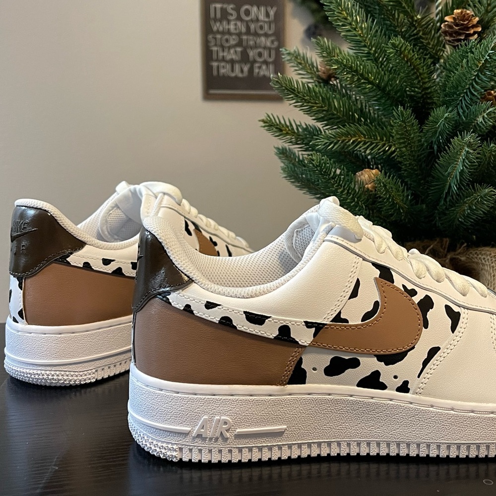 Cow print Air Force 1 women shoes
